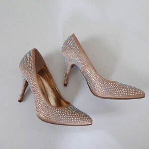 Candie's Rhinestone Embellished Pointed Toe Heels Size 9 Party Wedding